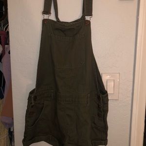 Olive green short overall